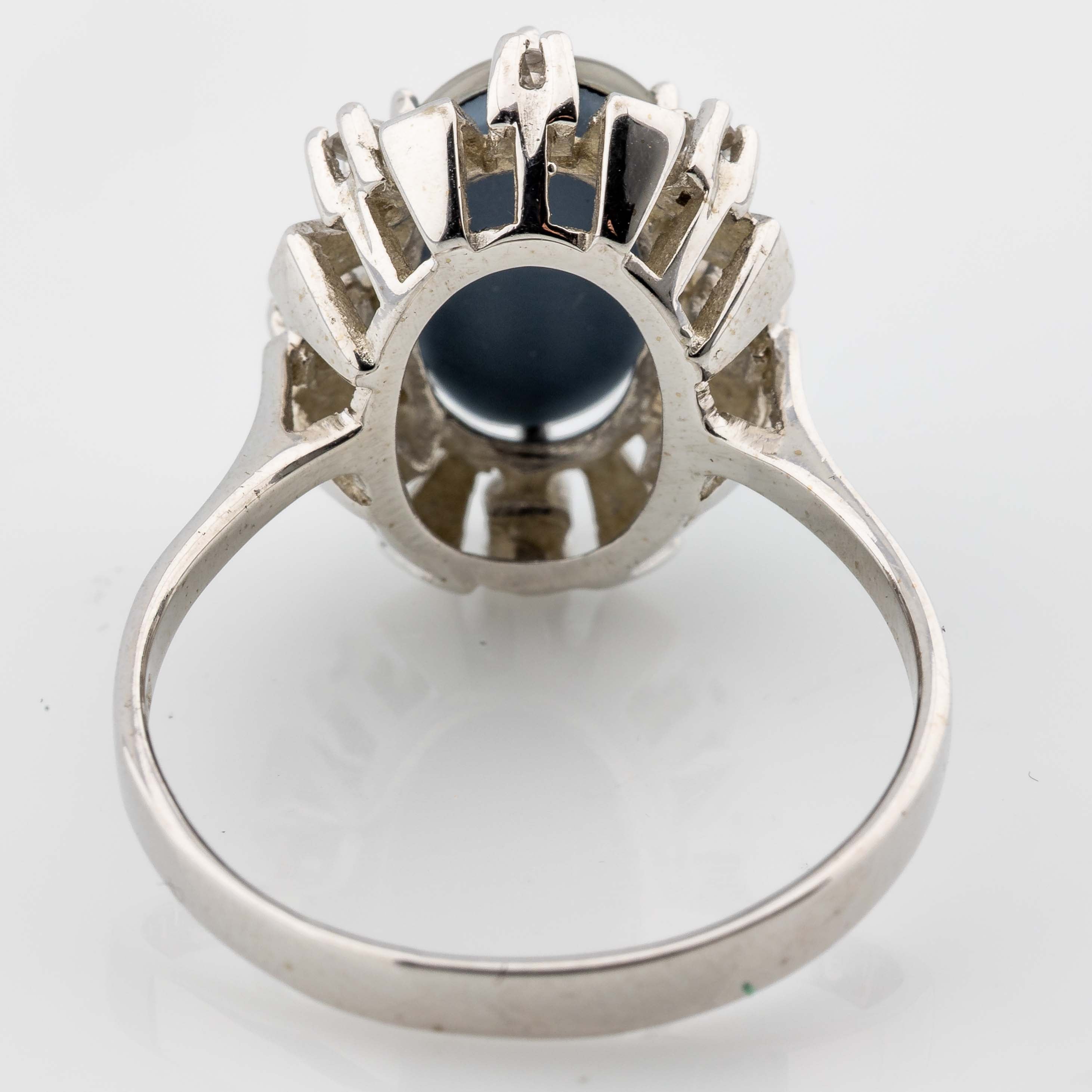 Opal-Ring 585/14K Weißgold Triplette Opal Diamanten 0,12ct W/Si
