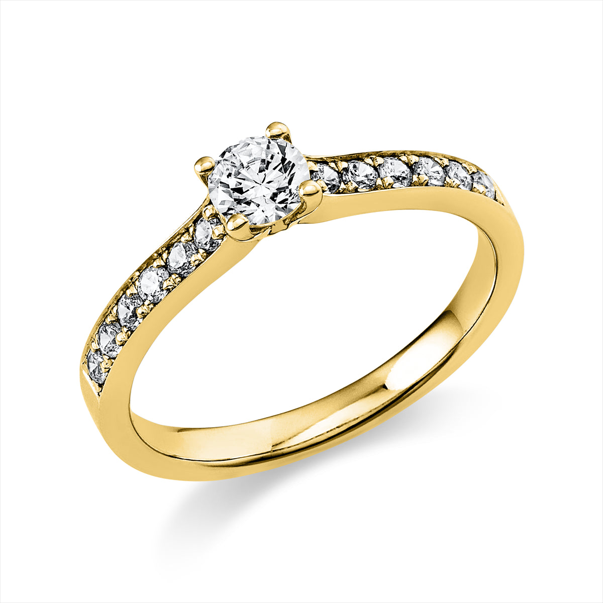 Solitaire mit Besatz Ring 0,43ct