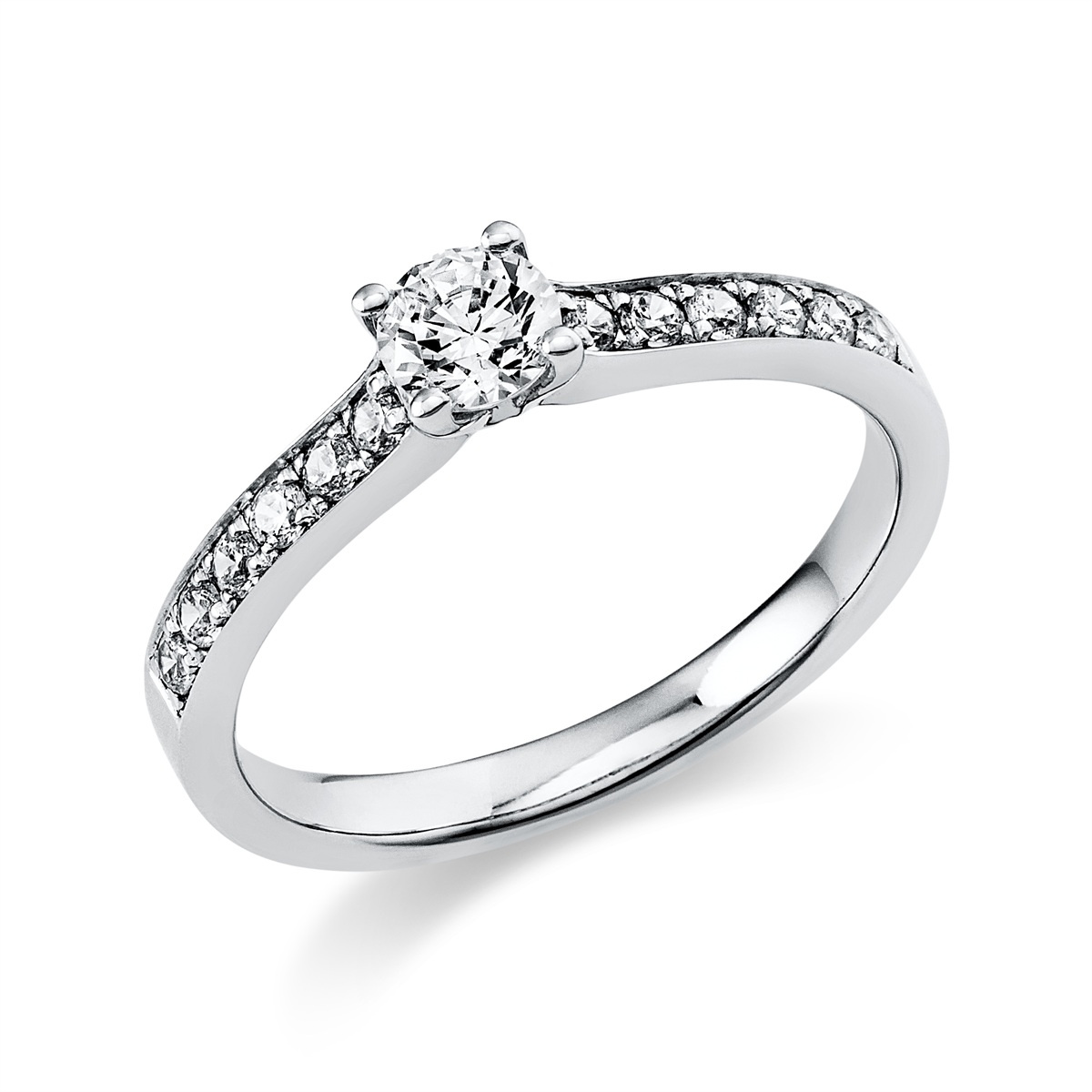 Solitaire mit Besatz Ring 0,43ct