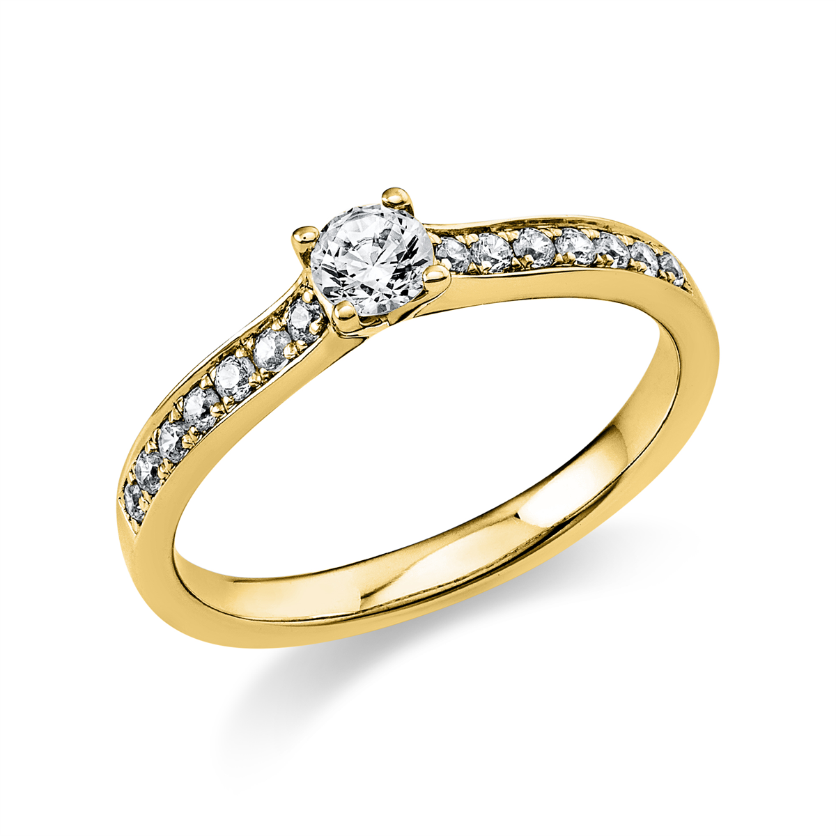 Solitaire mit Besatz Ring 0,35ct