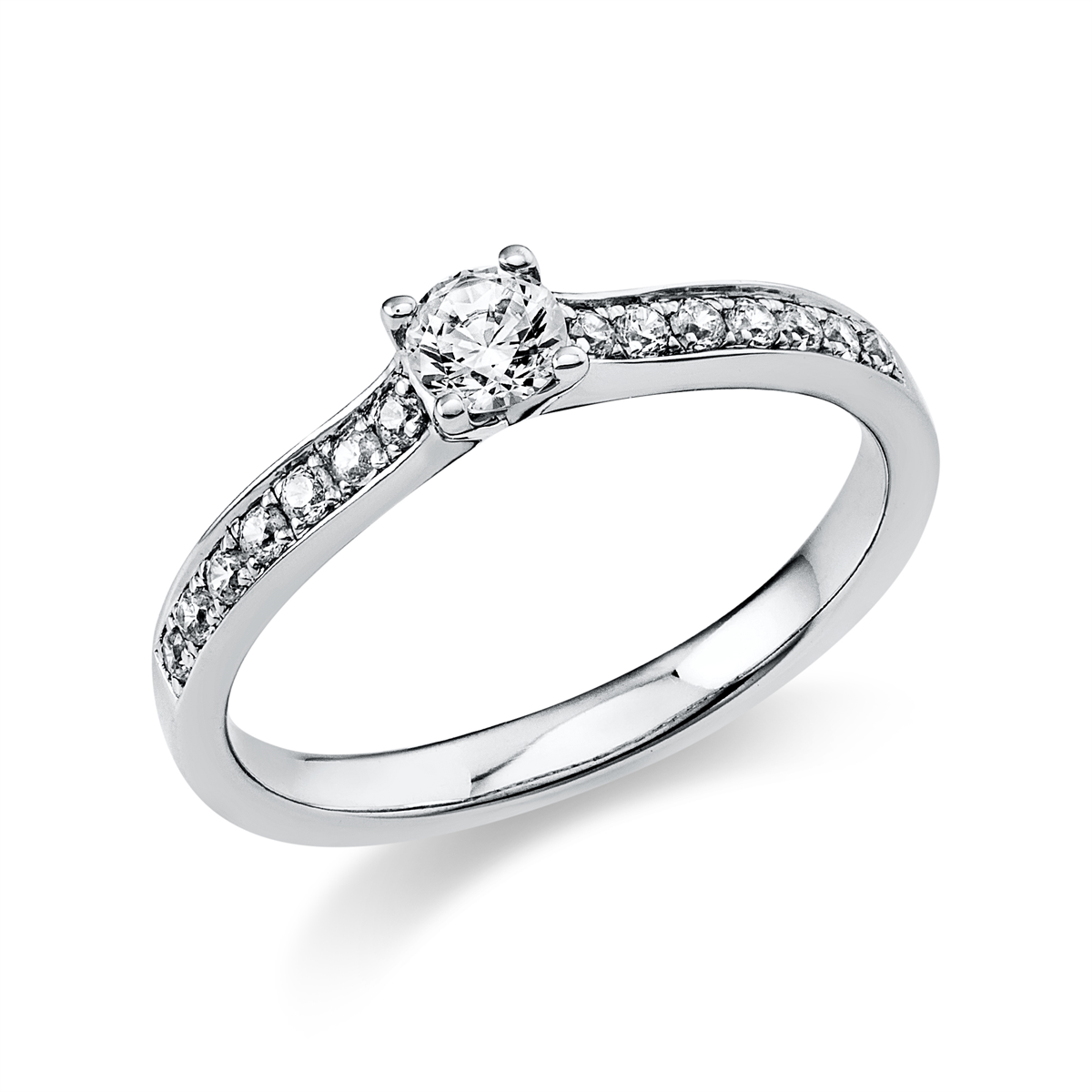 Solitaire mit Besatz Ring 0,35ct