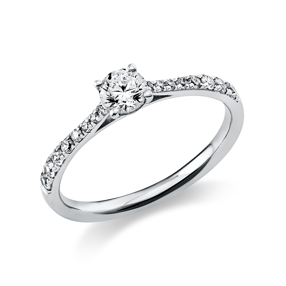Solitaire mit Besatz Ring 0,51ct