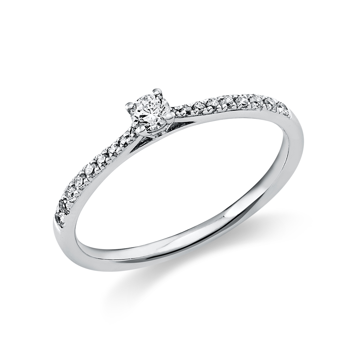 Solitaire mit Besatz Ring 0,22ct