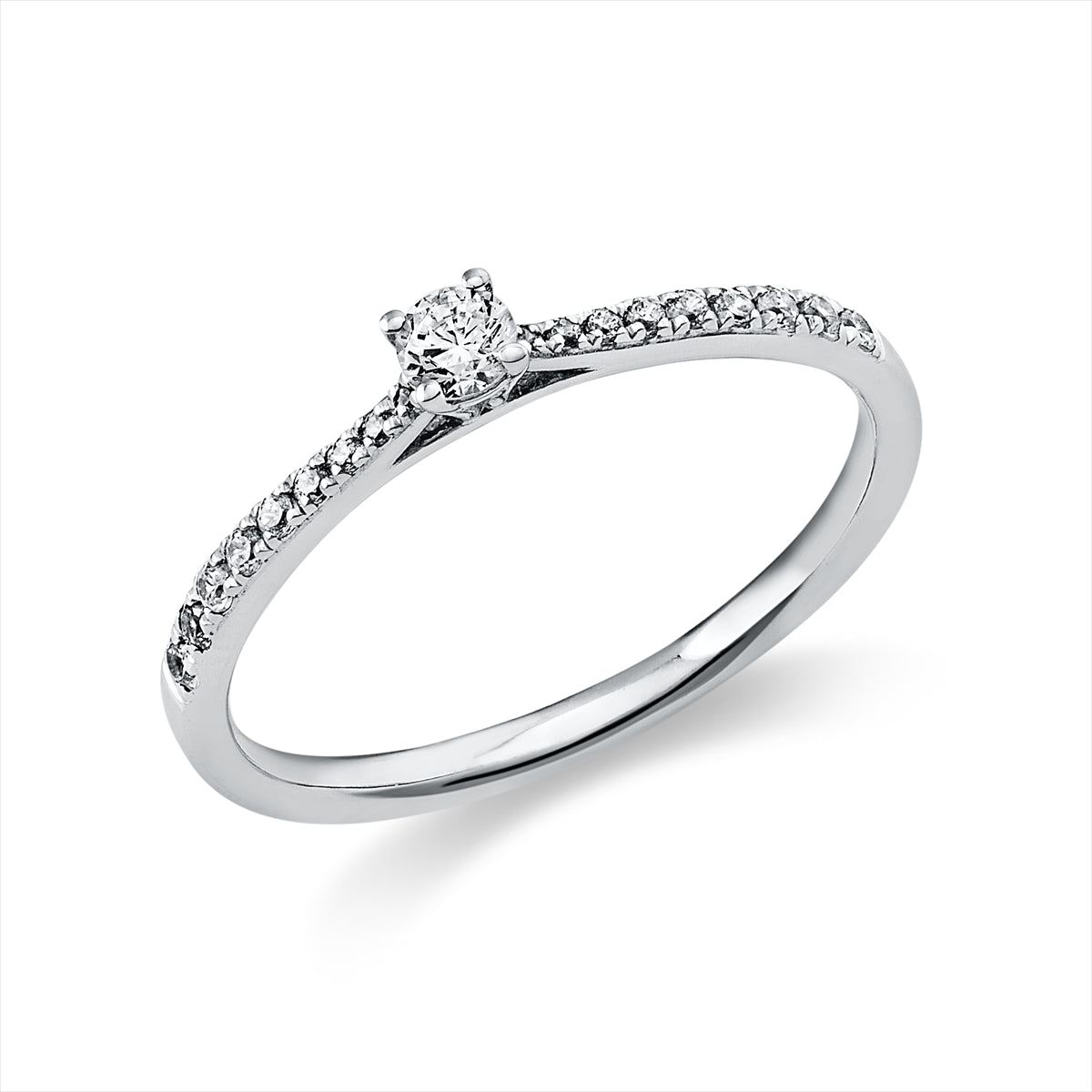 Solitaire mit Besatz Ring 0,22ct