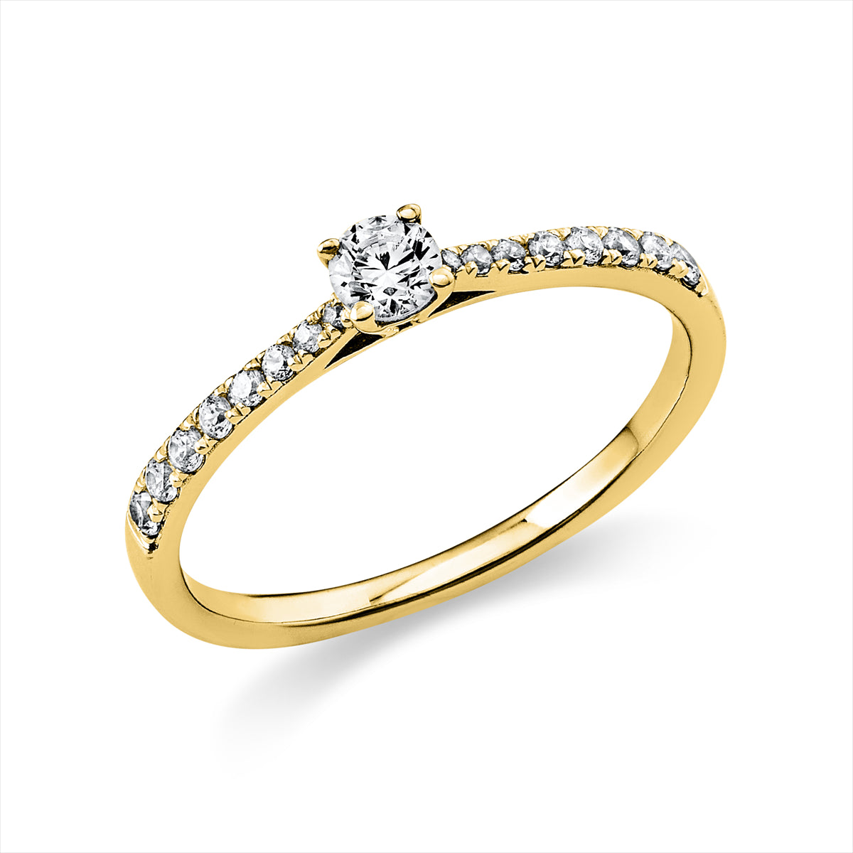 Solitaire mit Besatz Ring 0,3ct