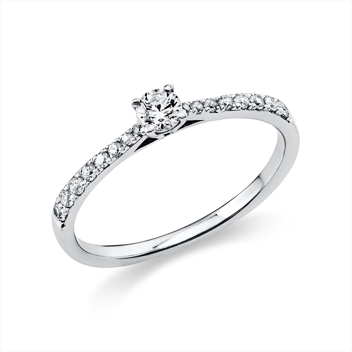 Solitaire mit Besatz Ring 0,3ct