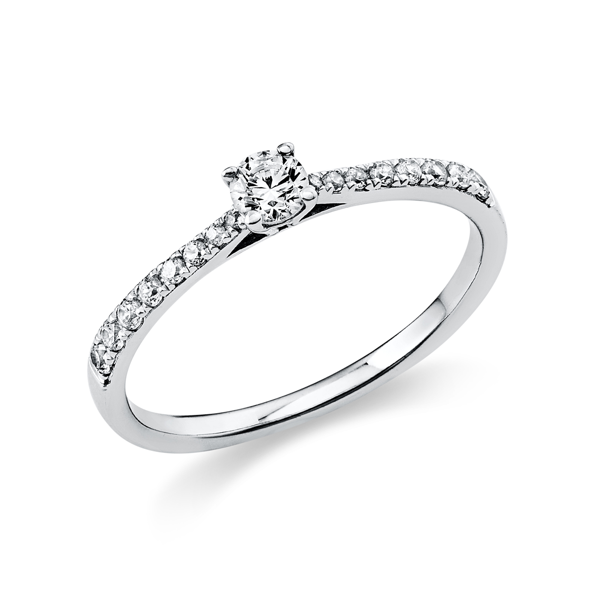 Solitaire mit Besatz Ring 0,3ct