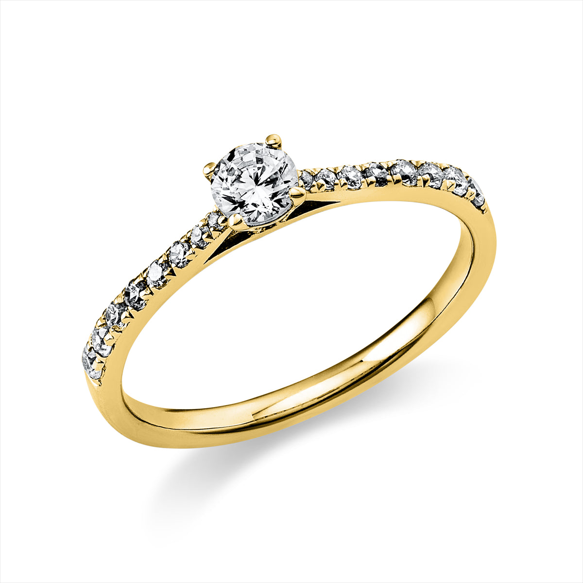 Solitaire mit Besatz Ring 0,37ct