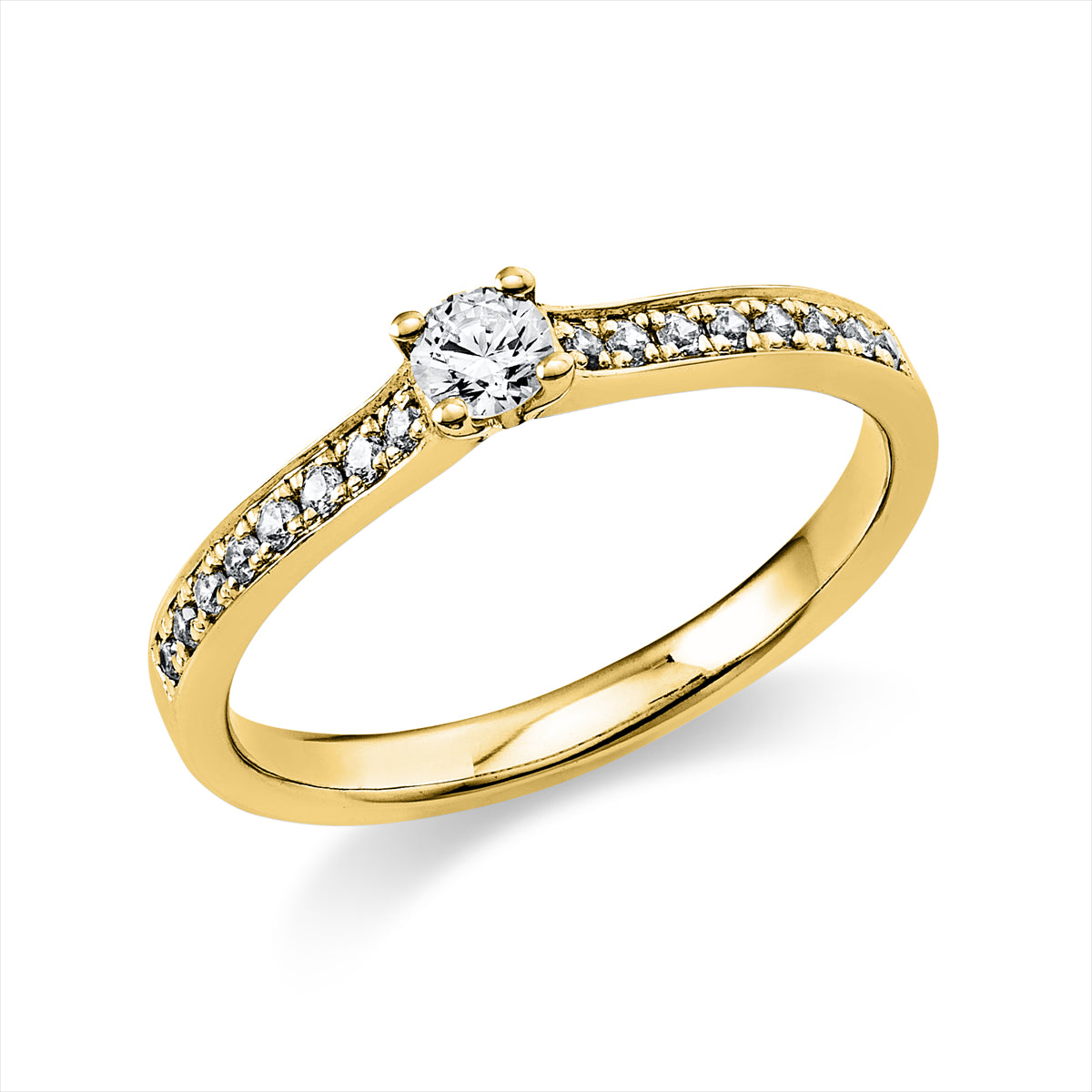 Solitaire mit Besatz Ring 0,29ct