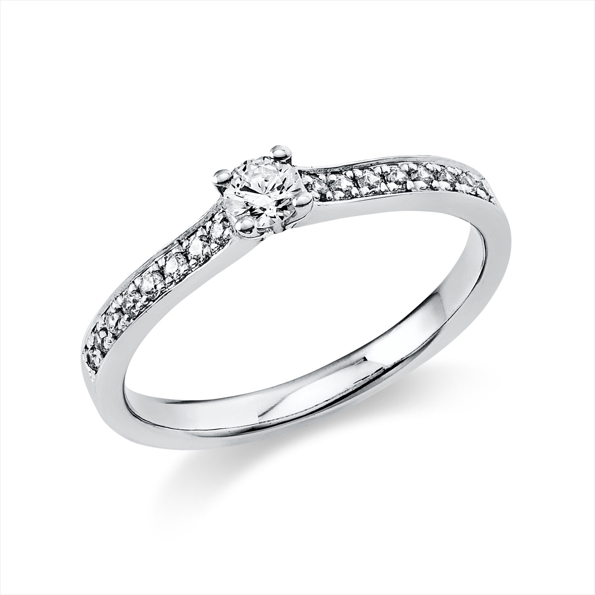 Solitaire mit Besatz Ring 0,29ct