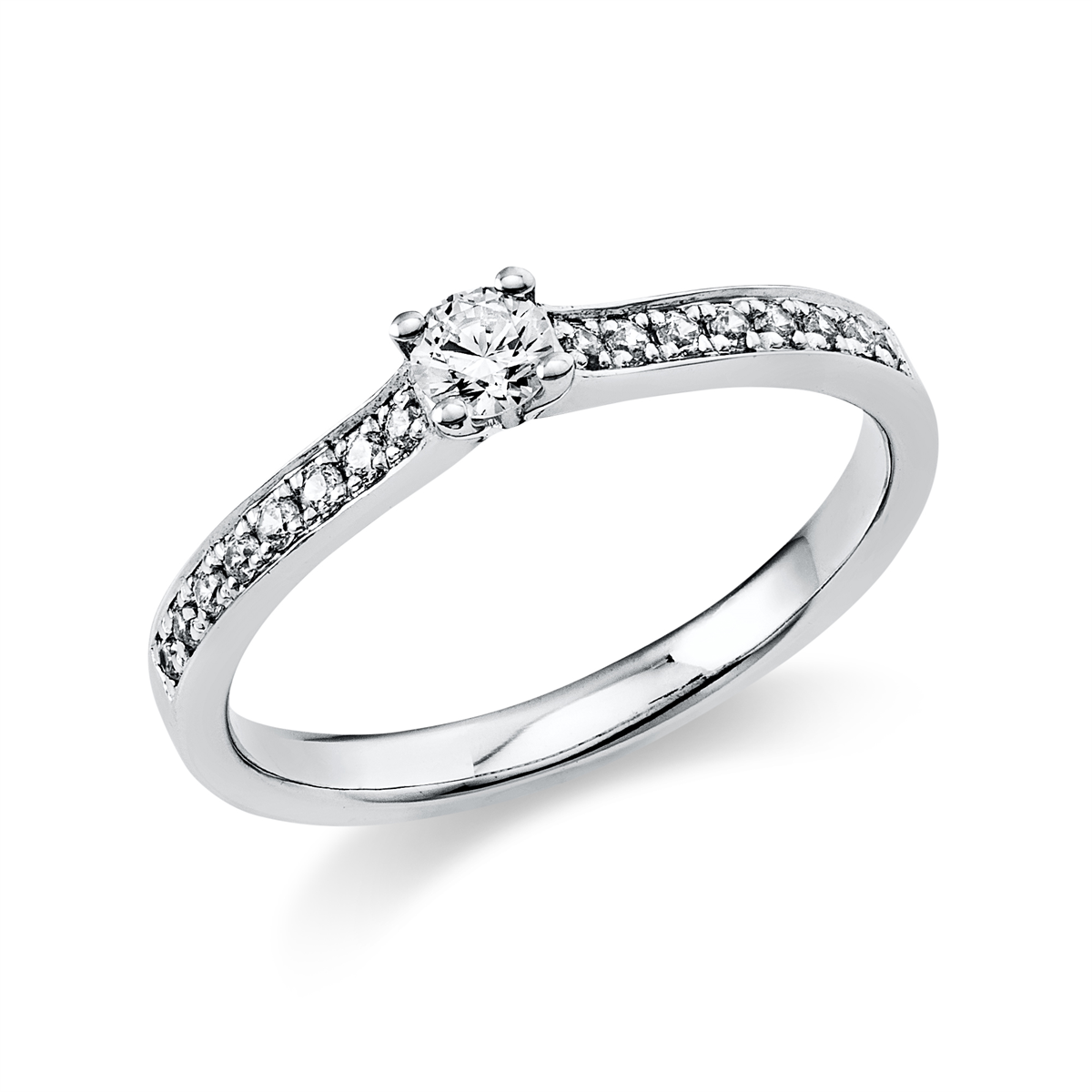 Solitaire mit Besatz Ring 0,29ct
