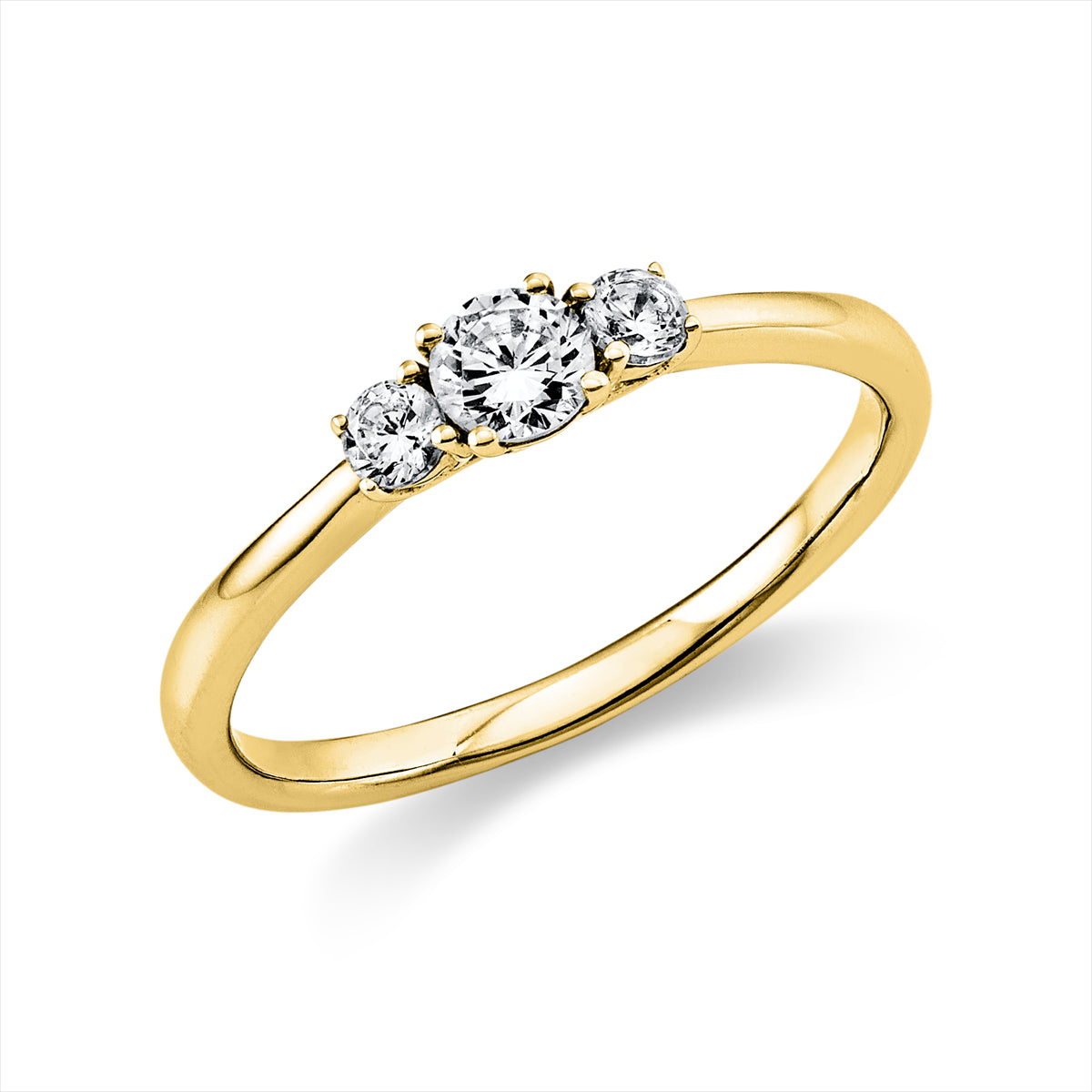 Solitaire mit Besatz Ring 0,33ct