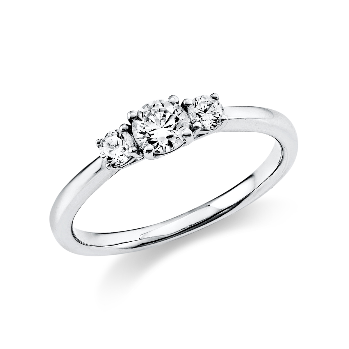 Solitaire mit Besatz Ring 0,47ct