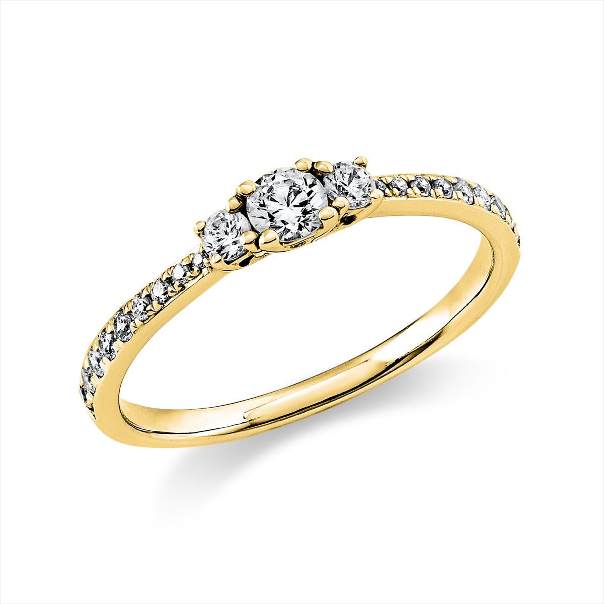 Solitaire mit Besatz Ring 0,37ct