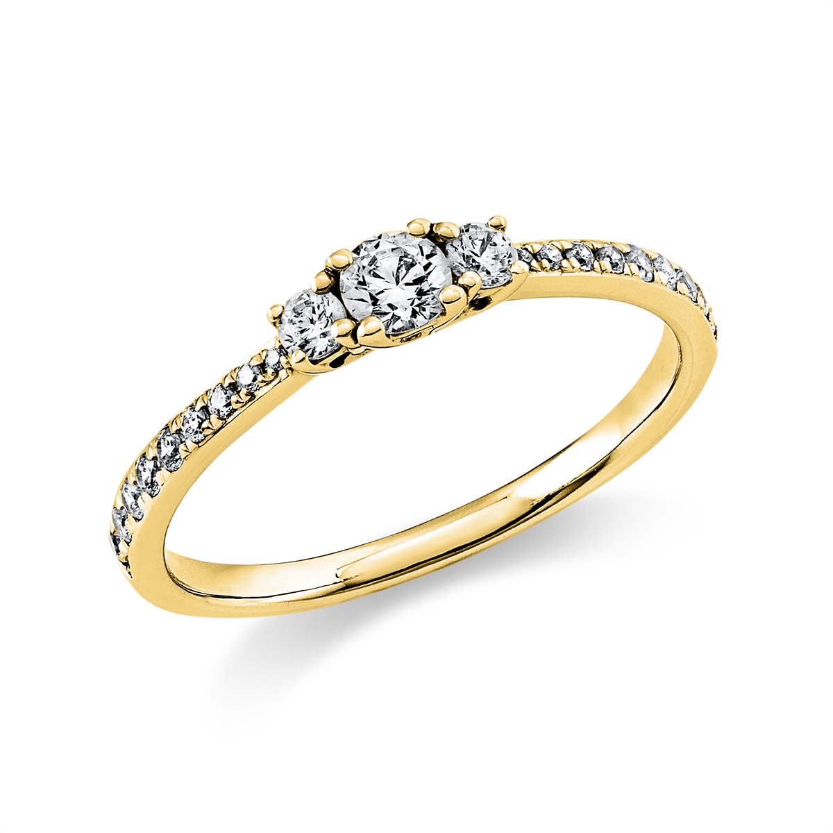 Solitaire mit Besatz Ring 0,37ct