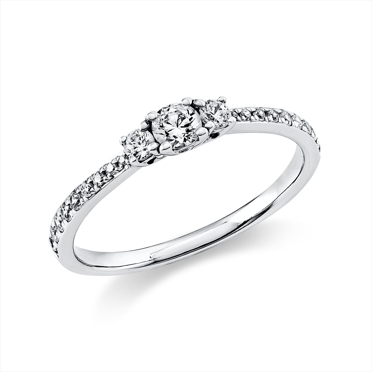 Solitaire mit Besatz Ring 0,37ct