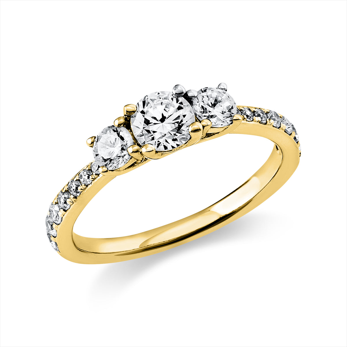 Solitaire mit Besatz Ring 0,94ct