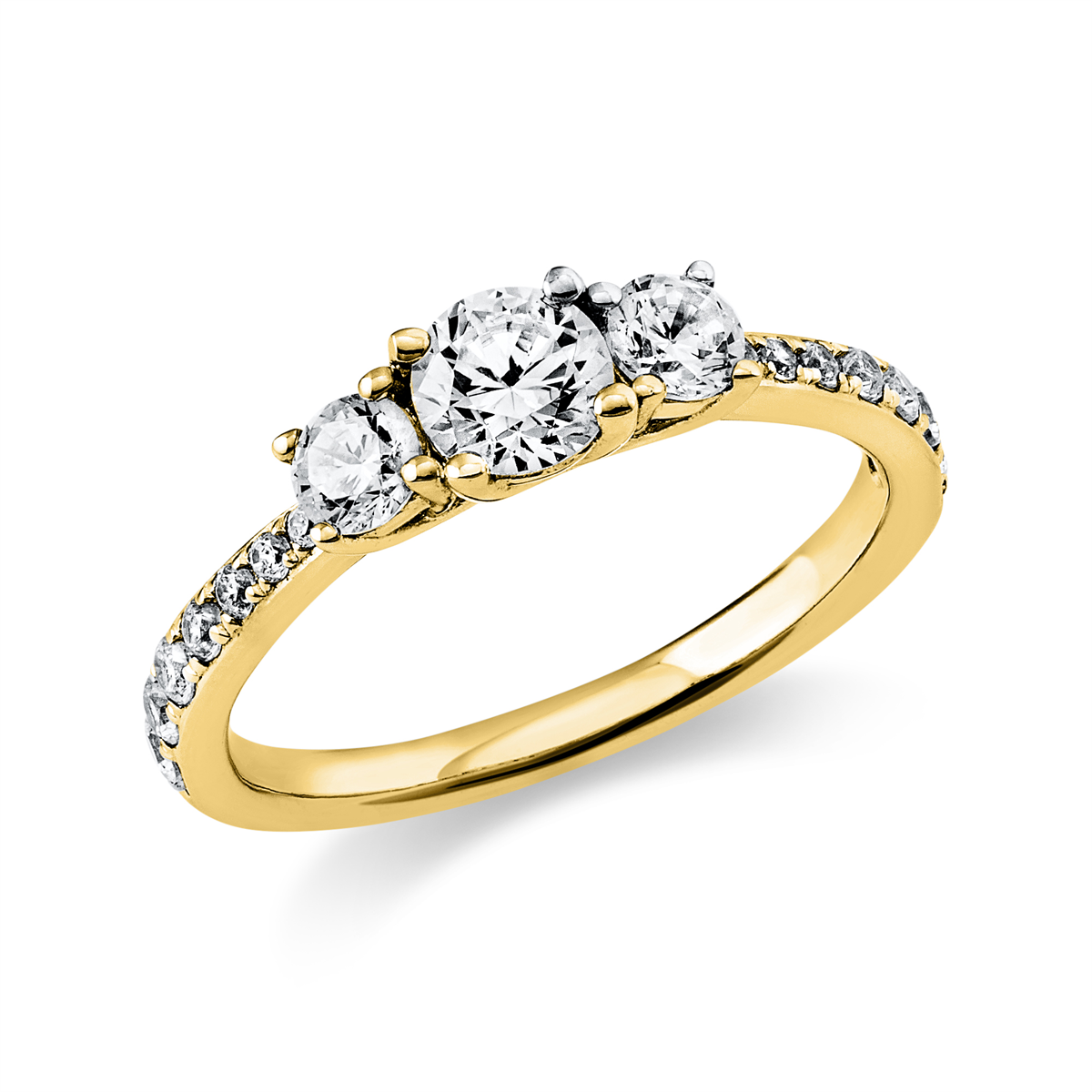 Solitaire mit Besatz Ring 0,94ct