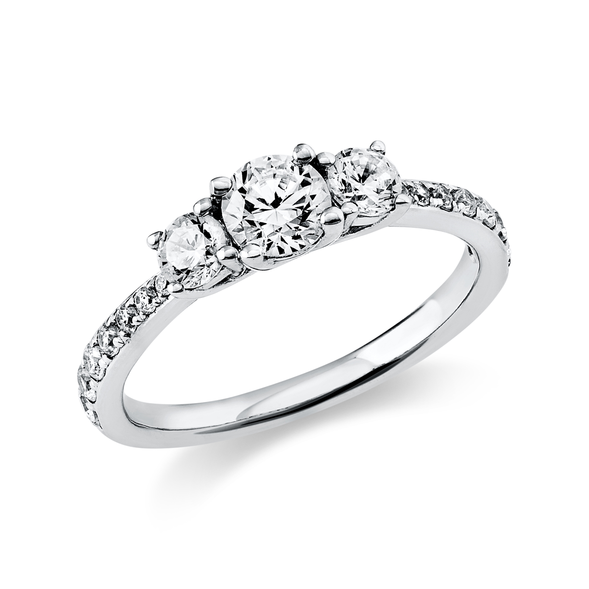 Solitaire mit Besatz Ring 0,94ct