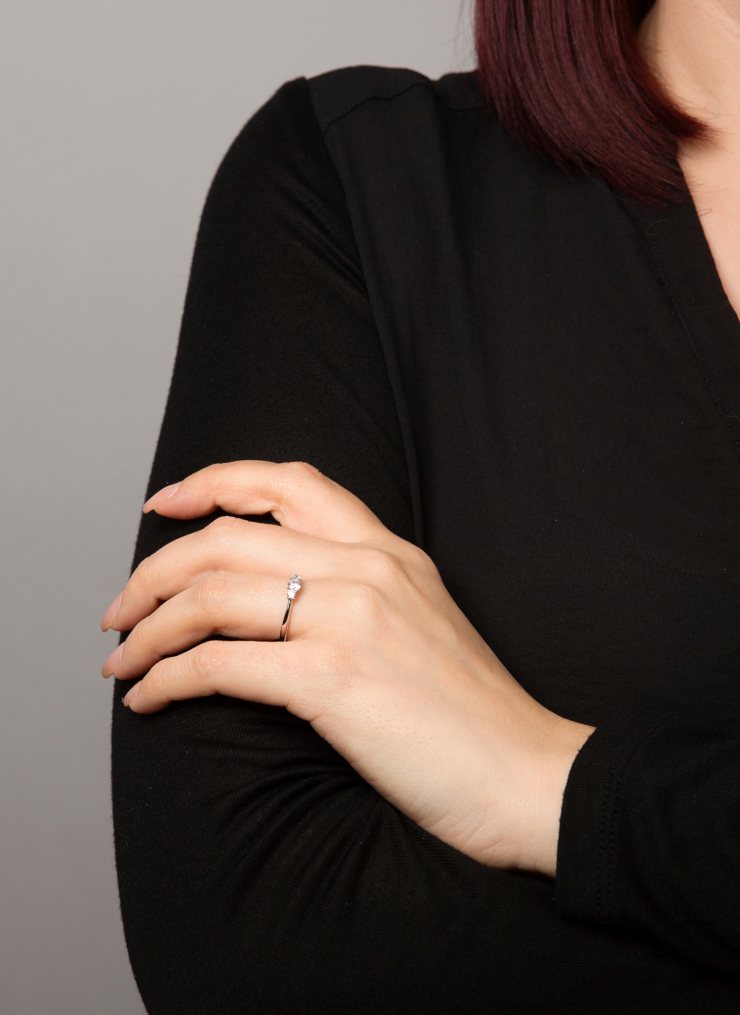 Solitaire mit Besatz Ring 0,33ct