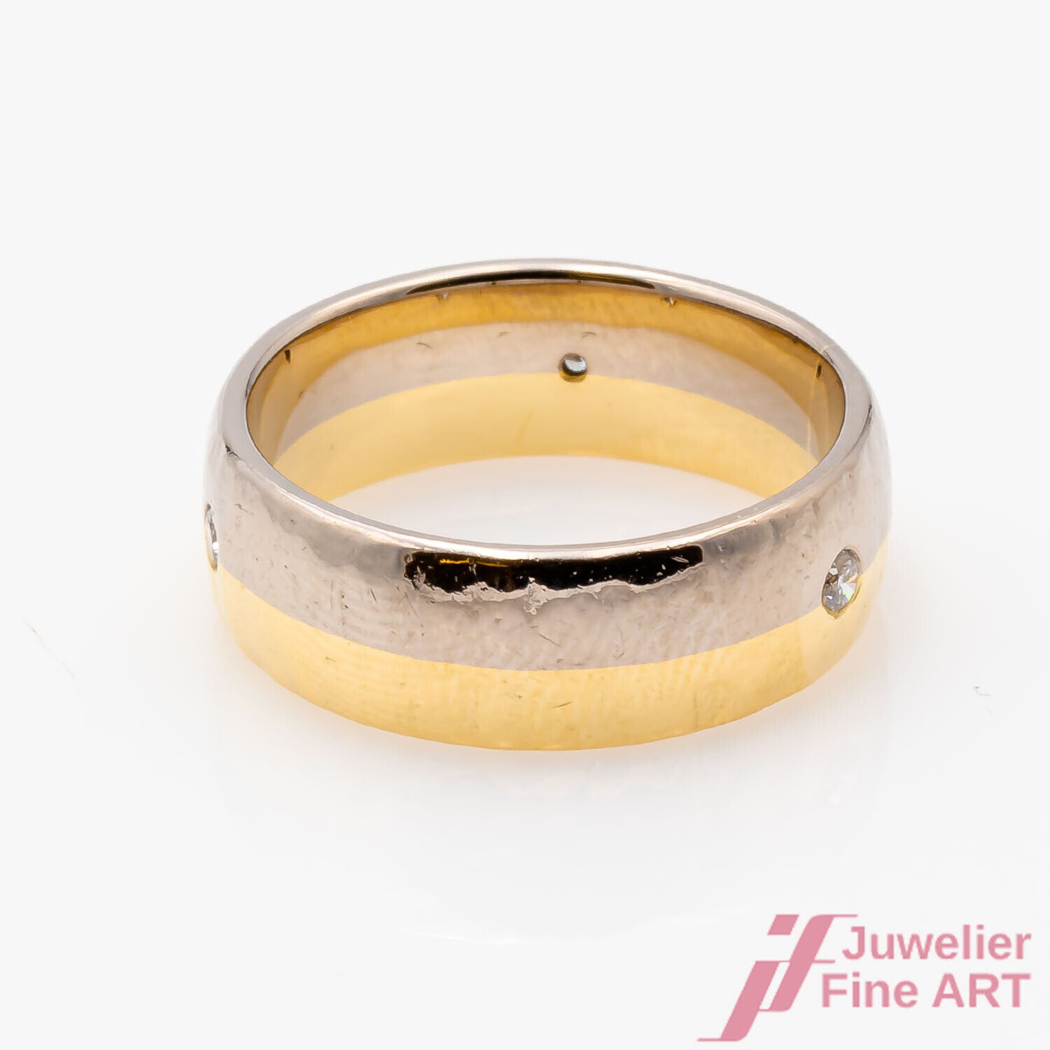 Ring Damenring 750/18K Gelbgold Weißgold Diamanten Brillanten Größe 52
