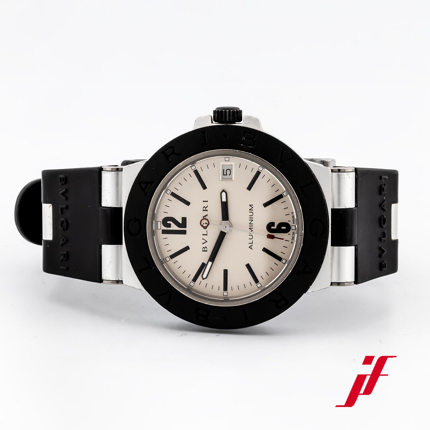 Armbanduhr Bulgari Diagono AL 38 TA Aluminiumgehäuse Kautschukband Quarz 38 mm