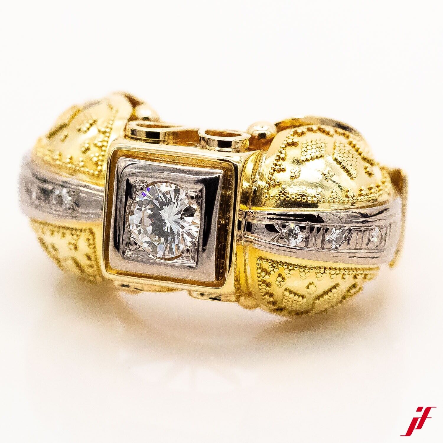 Ring 585/14K Gelbgold Weißgold 7 Brillanten 0,35ct TW/VS Gr.54 - Wert 4.000€