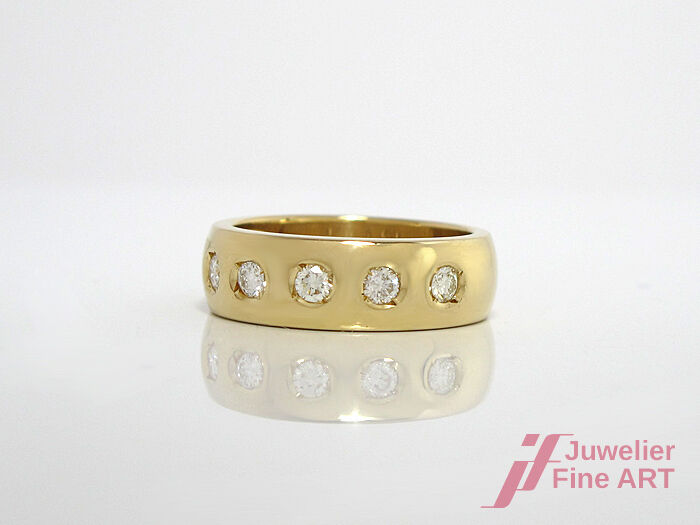 Brillantring ca. 0,35 ct TW-VSI in 585/14K Gelbgold - Gr. 54 - 6,2 g