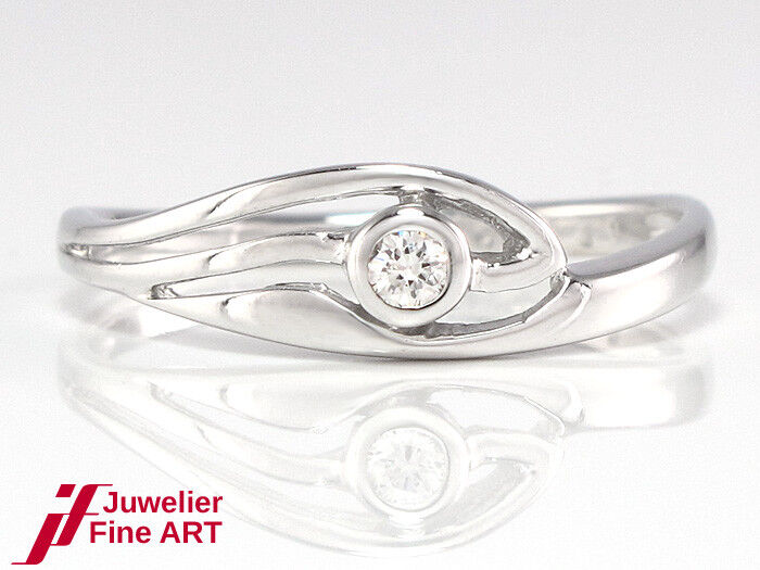 Ring - 585/14K Weißgold - 1 Brillant 0,02 ct TW/SI - 1,5 g - Gr. 53