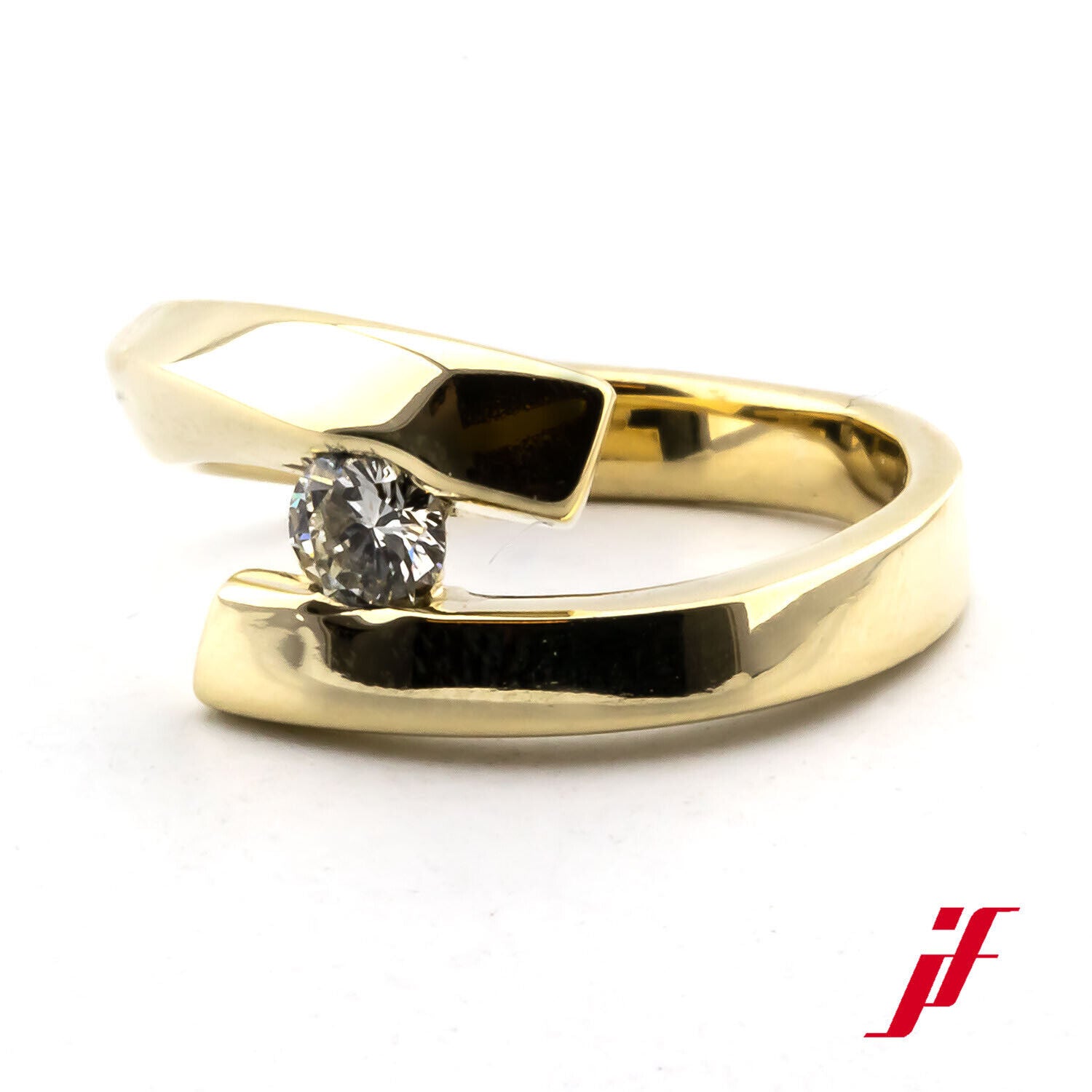 Ring Solitärring 750/18K Gelbgold Diamant Brillant Größe 52 TOP