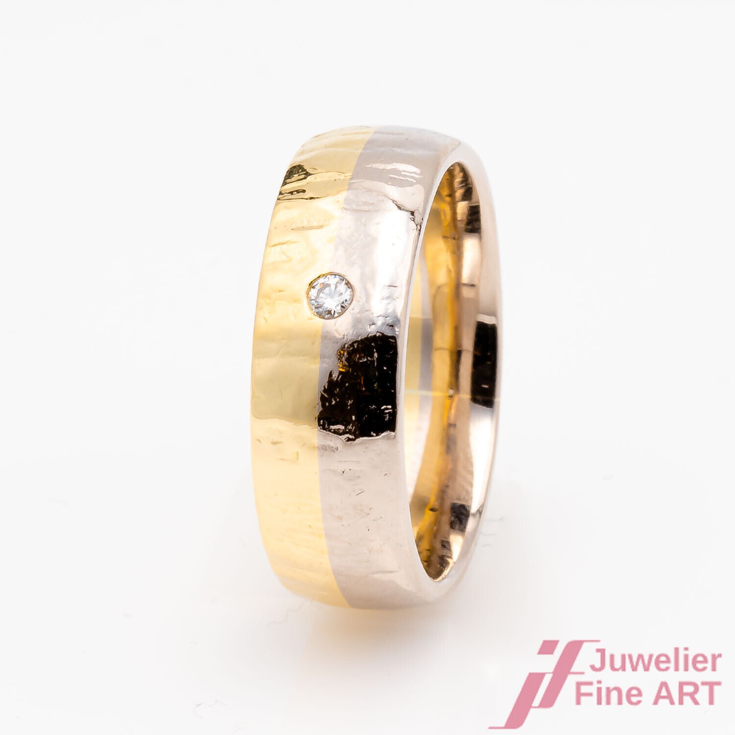 Ring Damenring 750/18K Gelbgold Weißgold Diamanten Brillanten Größe 52