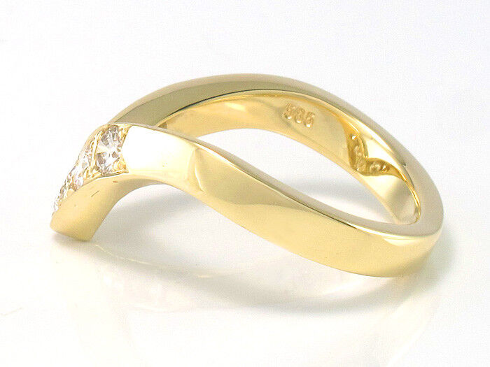RING - 585/14K Gelbgold - 5 Brillanten ca. 0,65 ct - W/VSI - 5,5 g - Gr. 54