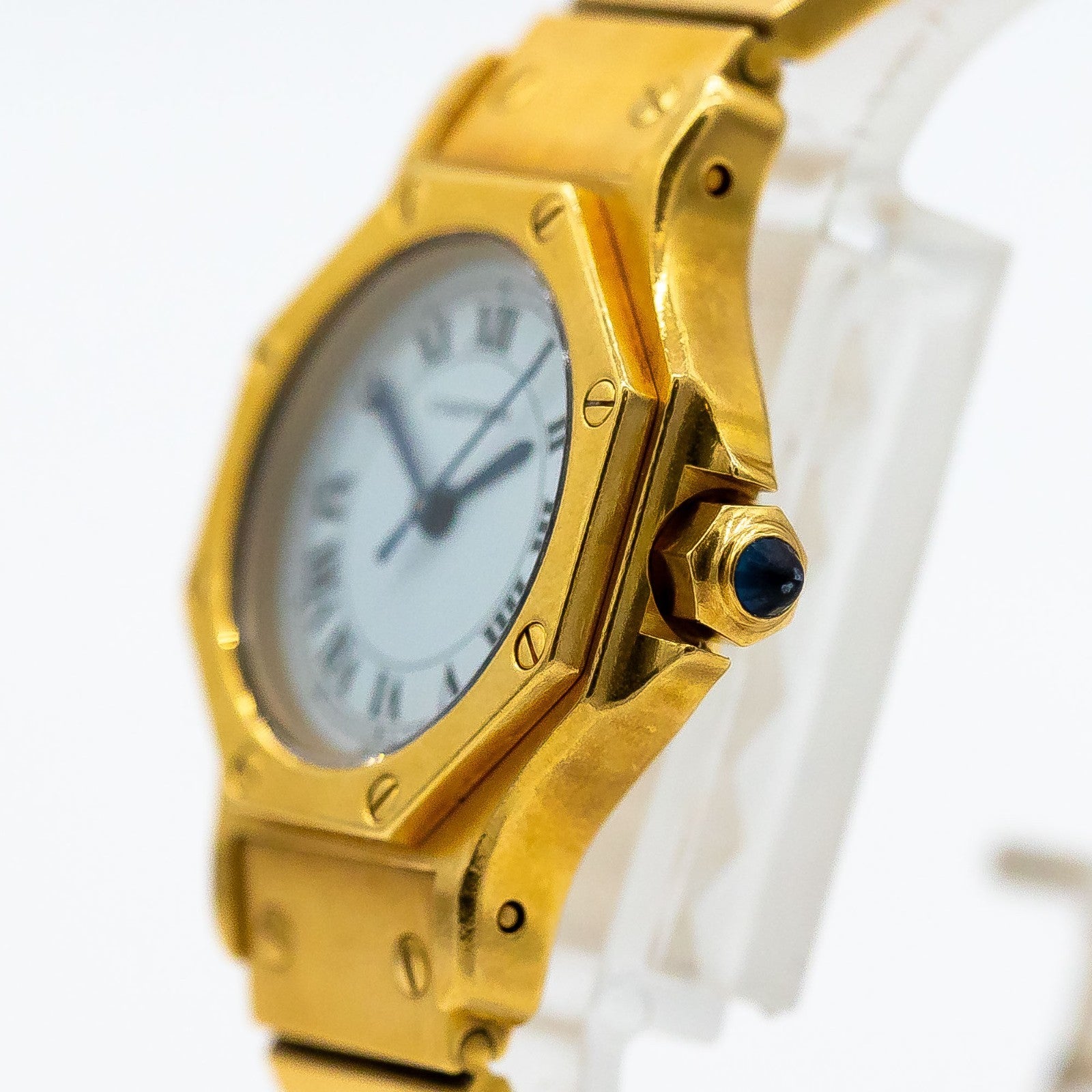 Cartier Santos Octagon Uhr 750/18K Gelbgold Automatik 25mm