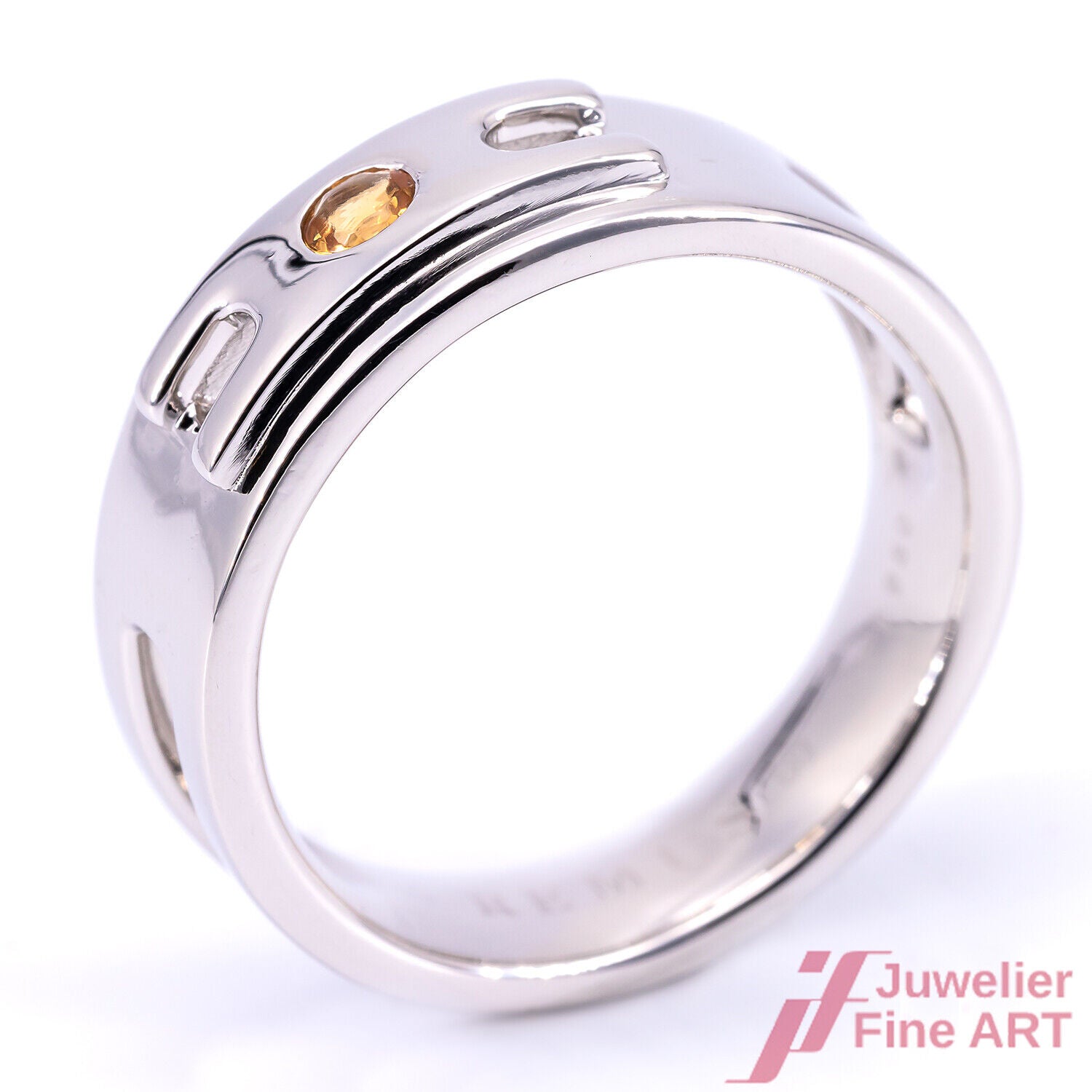 Ring 950 Platin - 1 Diamant ca. 0,10 ct - fancy orange - 13,6 g - Gr. 60