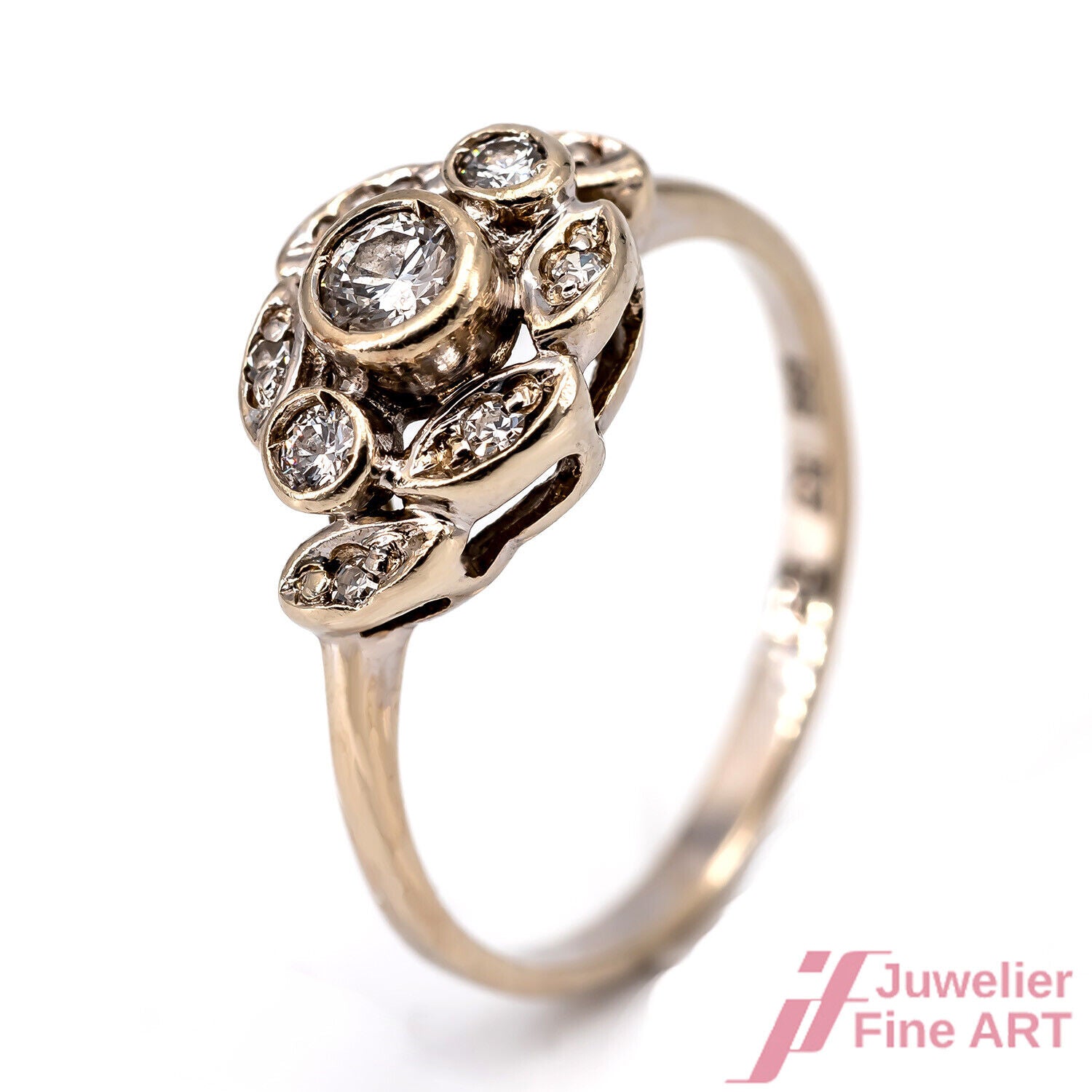 Diamantring ca. 0,20 ct W/SI in 14K/585 Gelbgold/Weißgold - Gr. 49 - 1,9 g