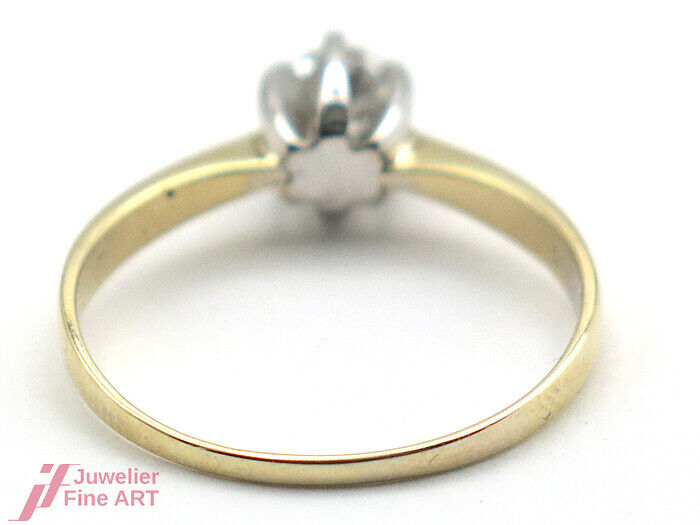 Solitärring 14K/585 GG/WG - 1 Brillant ca. 0,30 ct W/SI - 2,1 g - Gr. 56