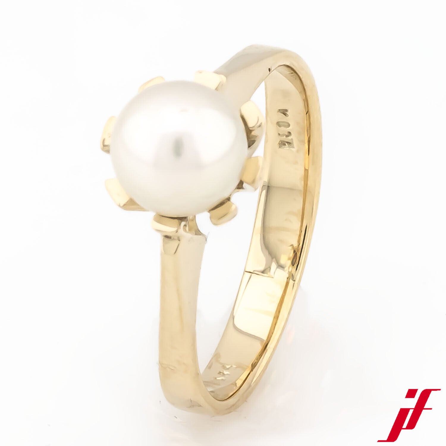 Ring  Perlenring 585/14K Gelbgold 1 Akoya-Zuchtperle Größe 51
