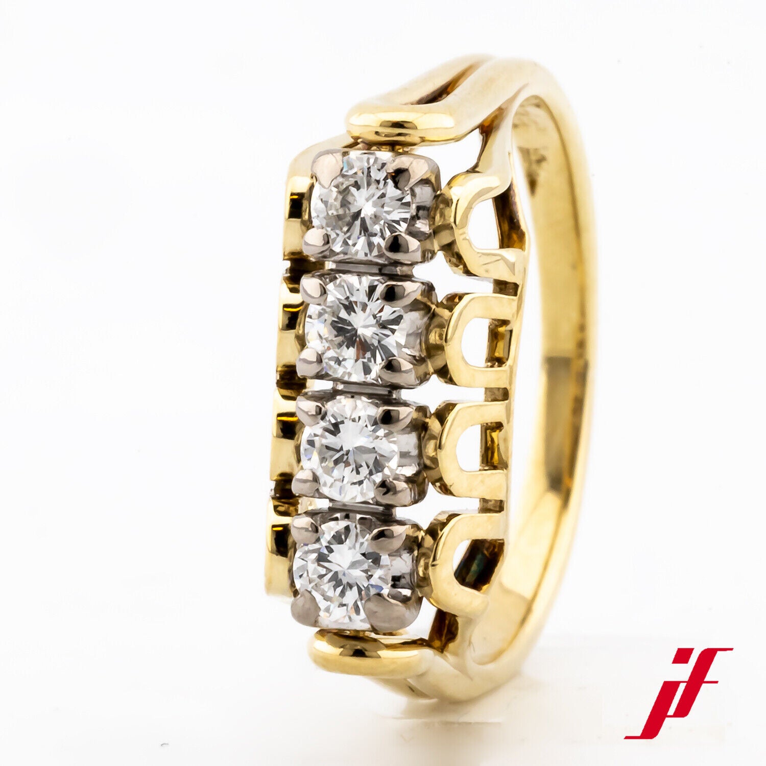 Ring Klassisch 585/14K Gelbgold Diamanten Brillanten Ringgröße 50