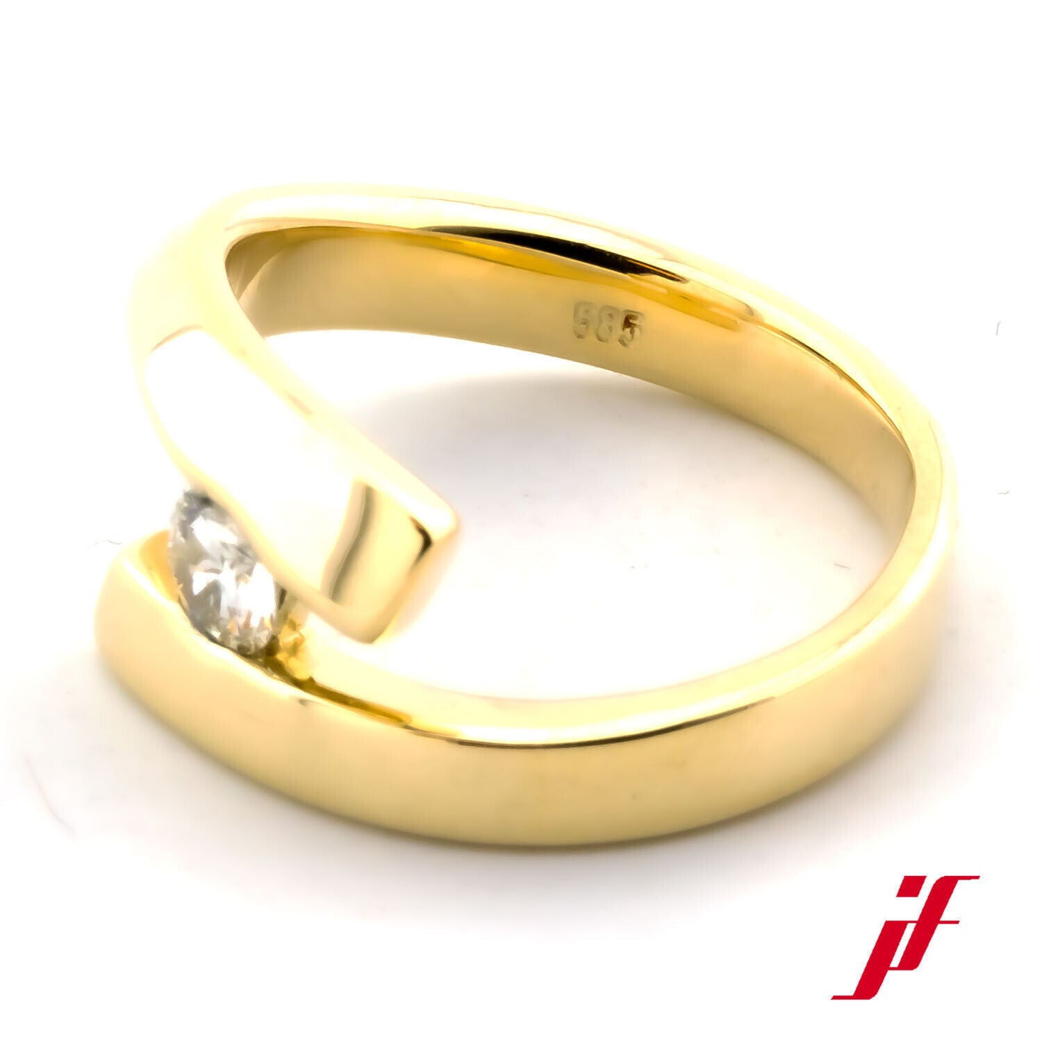 Ring Solitärring 750/18K Gelbgold Diamant Brillant Größe 52 TOP