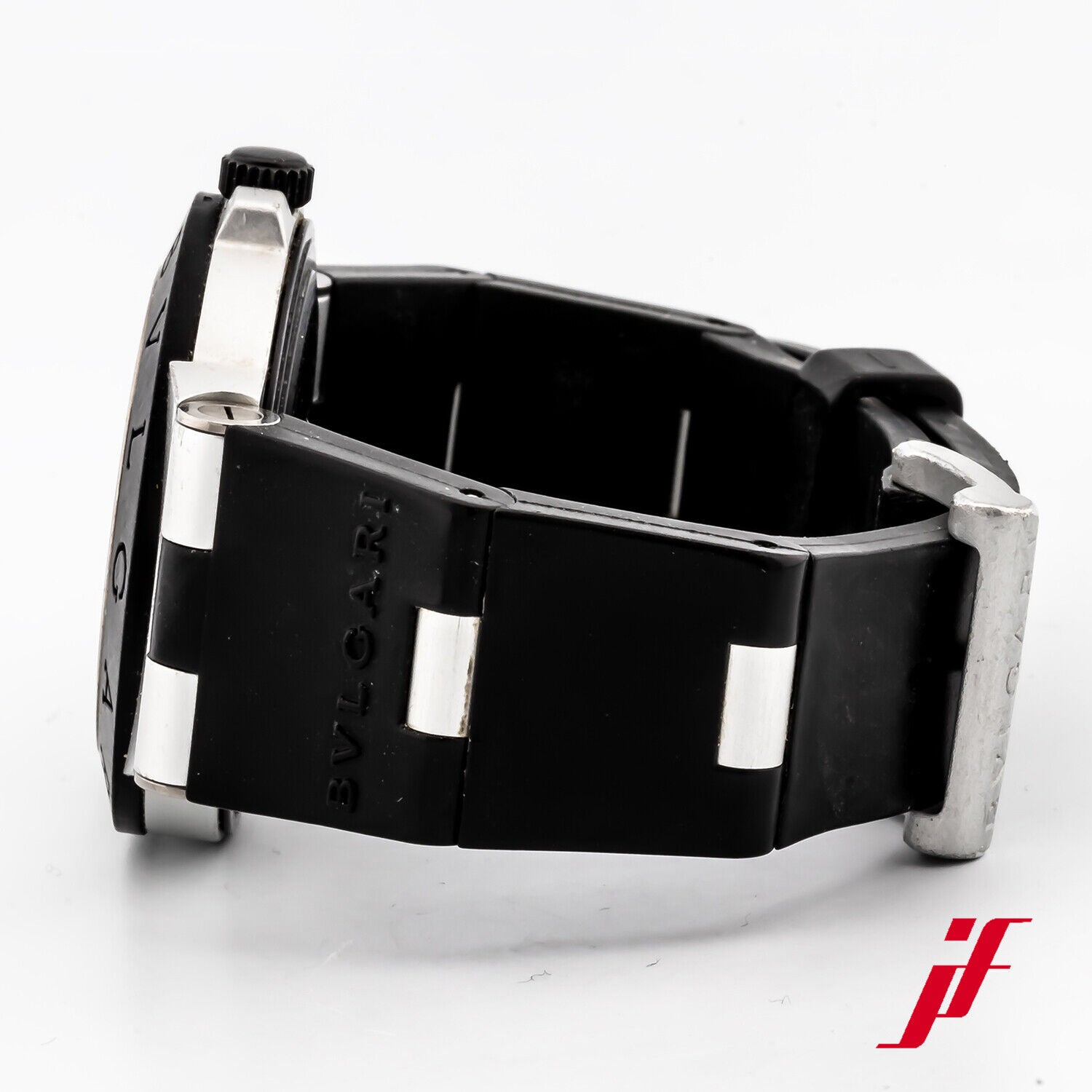 Armbanduhr Bulgari Diagono AL 38 TA Aluminiumgehäuse Kautschukband Quarz 38 mm