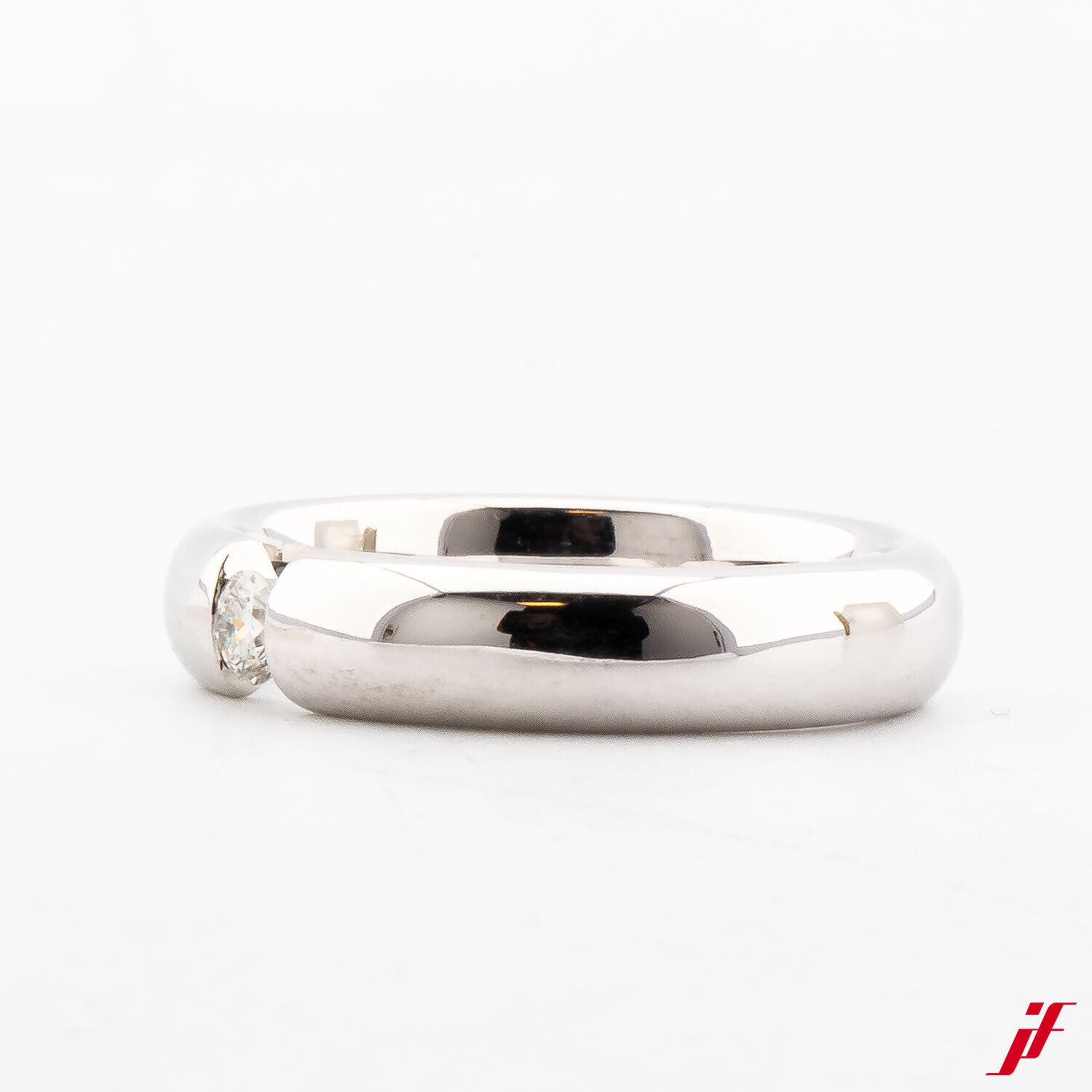 Solitärring Damenring 585/14K Weißgold 1 Diamant Brillant 0,05 ct 47,5 Top