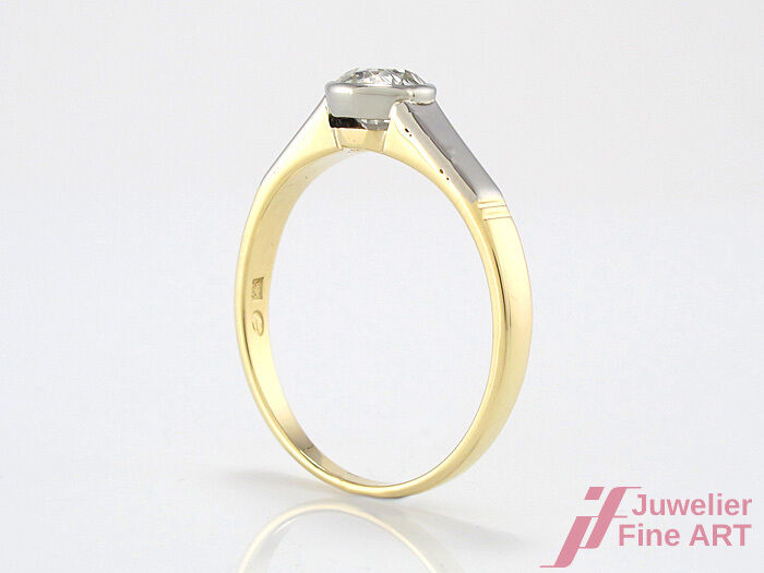 Solitärring mit Diamant ca. 0,96 ct LG-SI - 750/18K Gelb/Weißgold -3,7 g -Gr.62