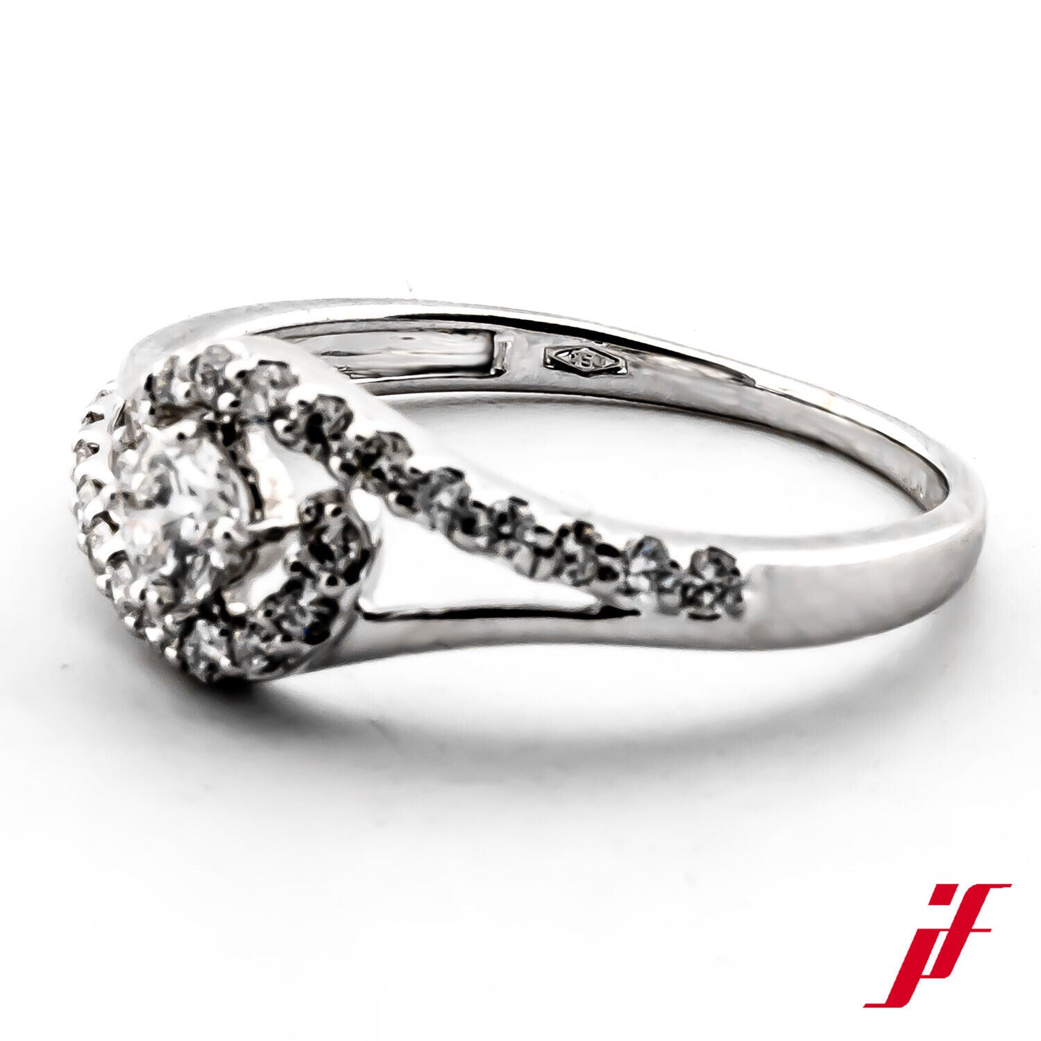 Damenring 750/18K Weißgold Diamanten Brillanten Größe 53 TOP