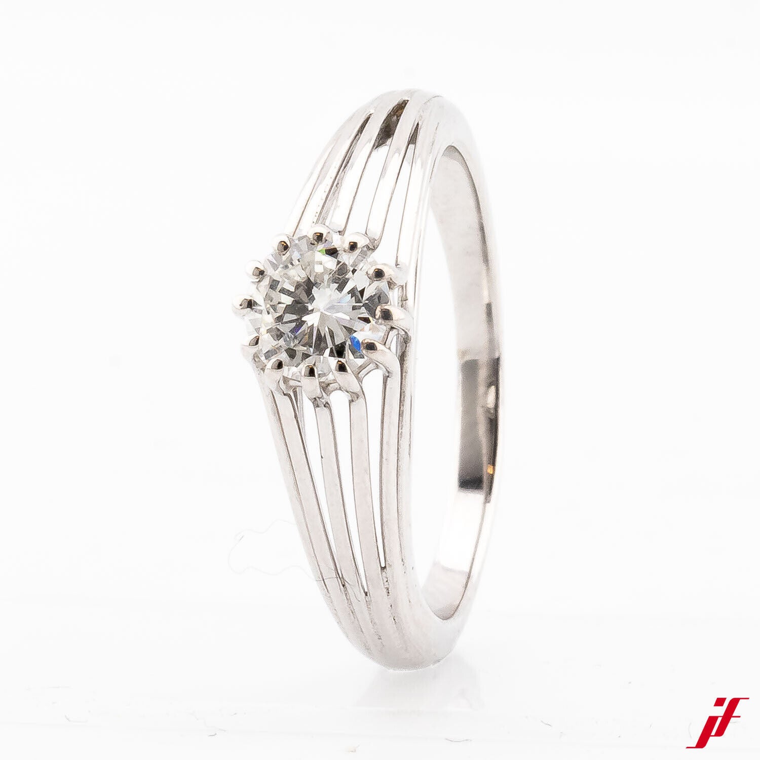 Solitärring Verlobungsring 750/18K Weißgold Diamant Brillant 0,50 ct 55,5 TOP