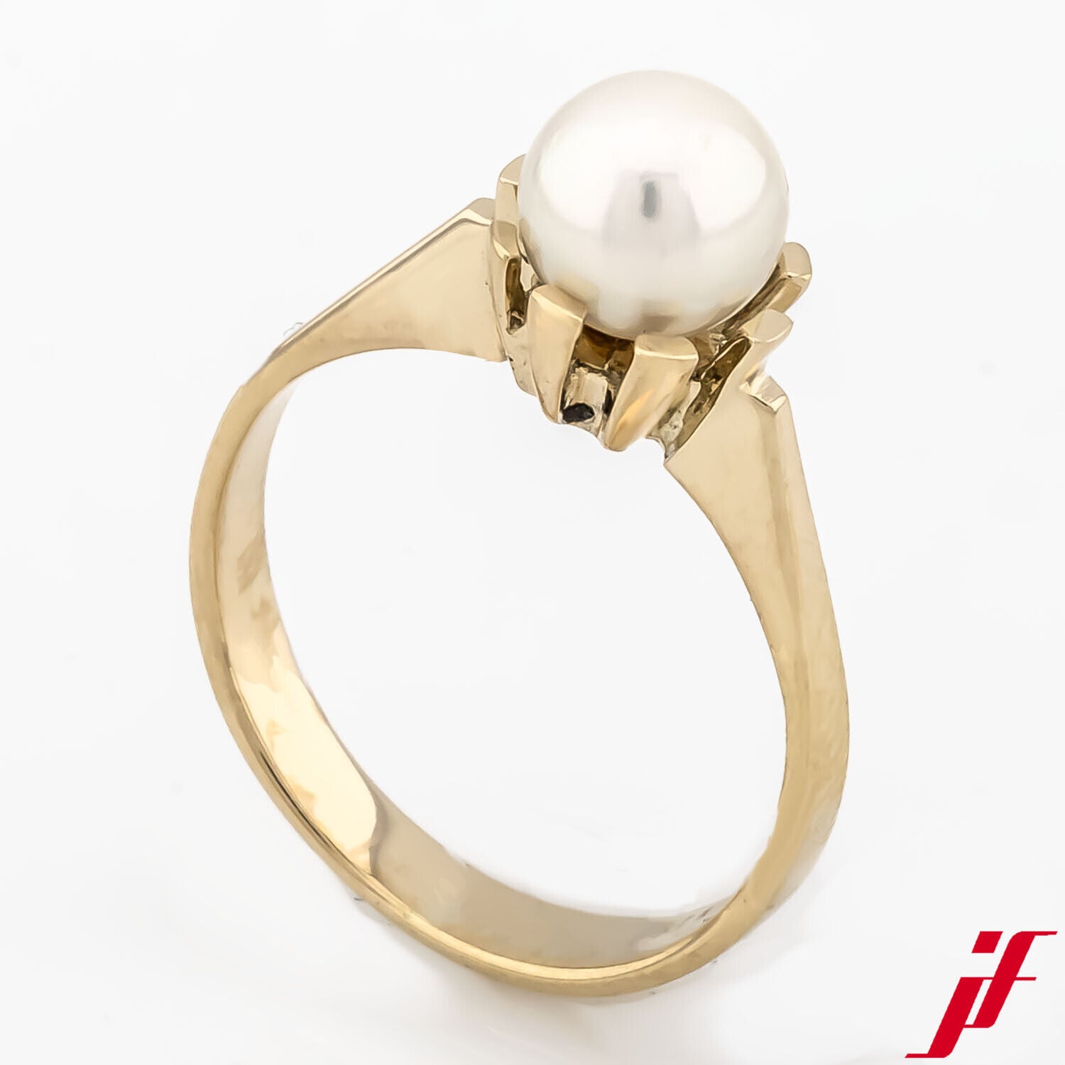 Ring  Perlenring 585/14K Gelbgold 1 Akoya-Zuchtperle Größe 51