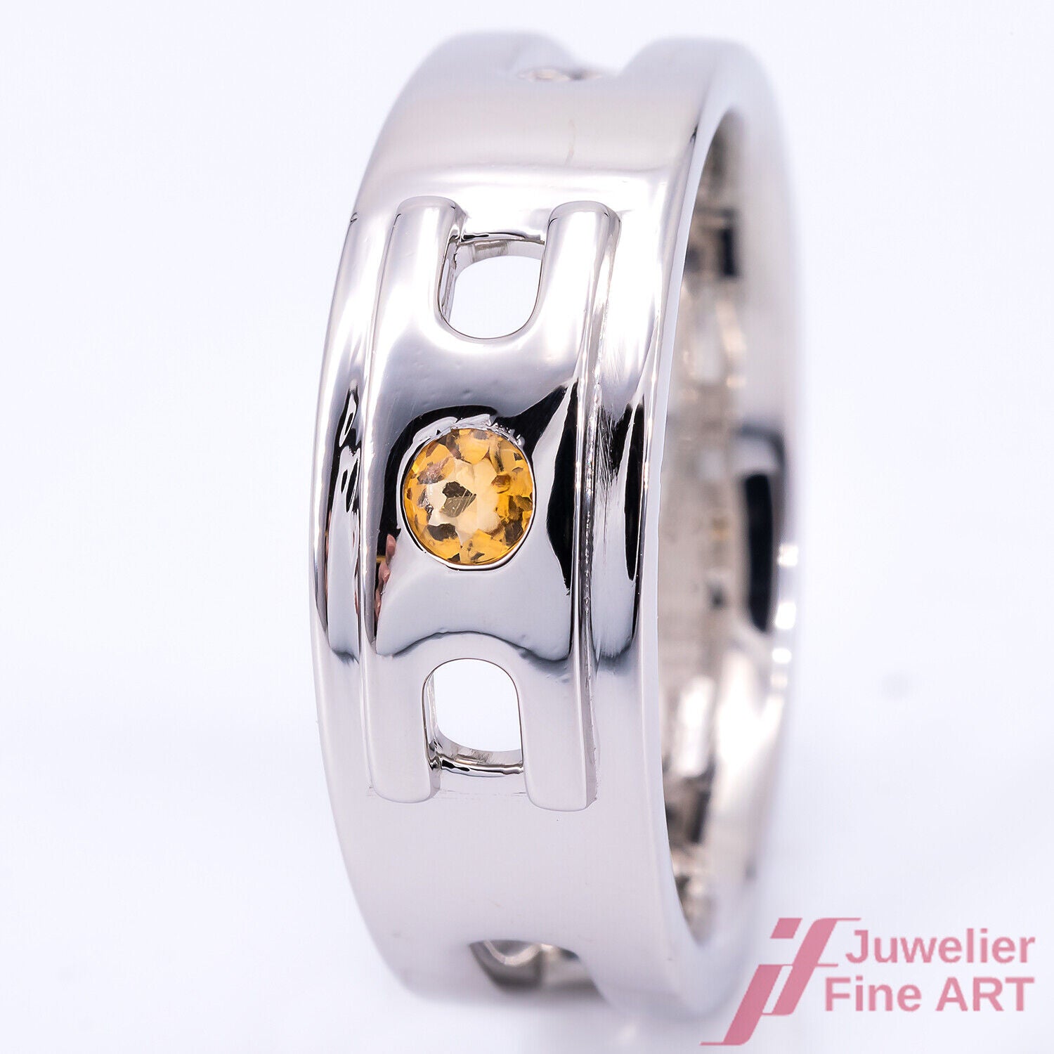 Ring 950 Platin - 1 Diamant ca. 0,10 ct - fancy orange - 13,6 g - Gr. 60