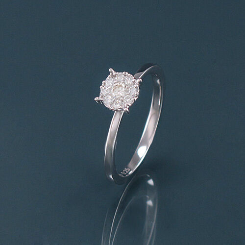 Ring Diamantring Größe 54  750/18K Weißgold Diamanten Brillanten Neu