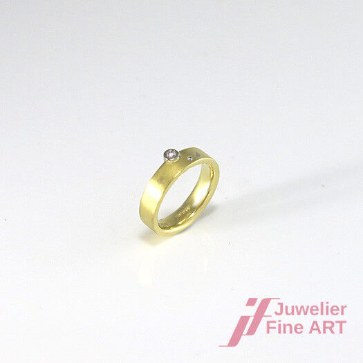 RING - 750/18K Gelb- & Weißgold - Br. 0,06 ct TW/SI - Gr. 53,5 - 8,1 g