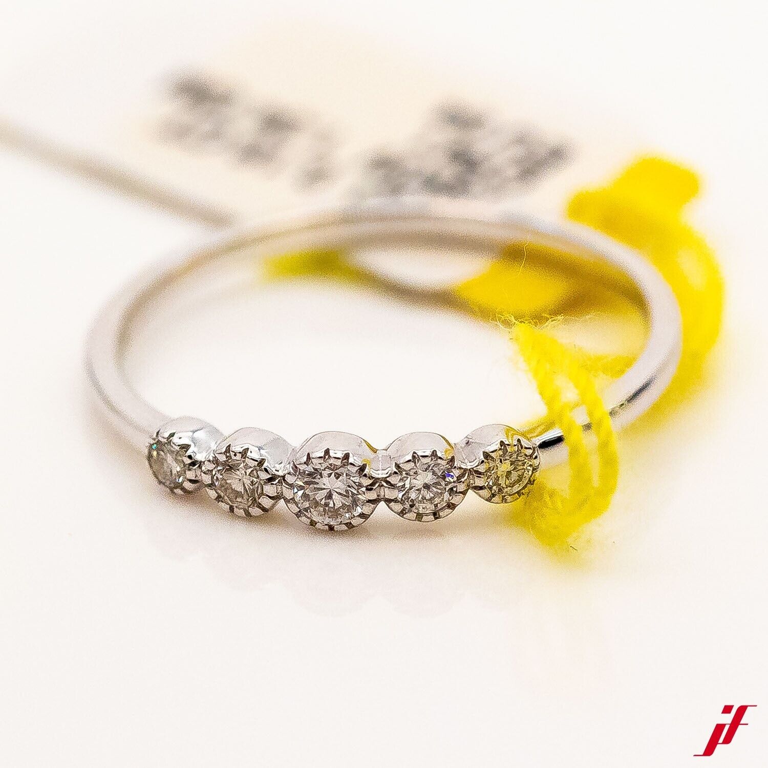 Ring 750/18K Weißgold 5 Diamant Brillanten 0,16ct W/SI Gr.54 - Wert 1.400€