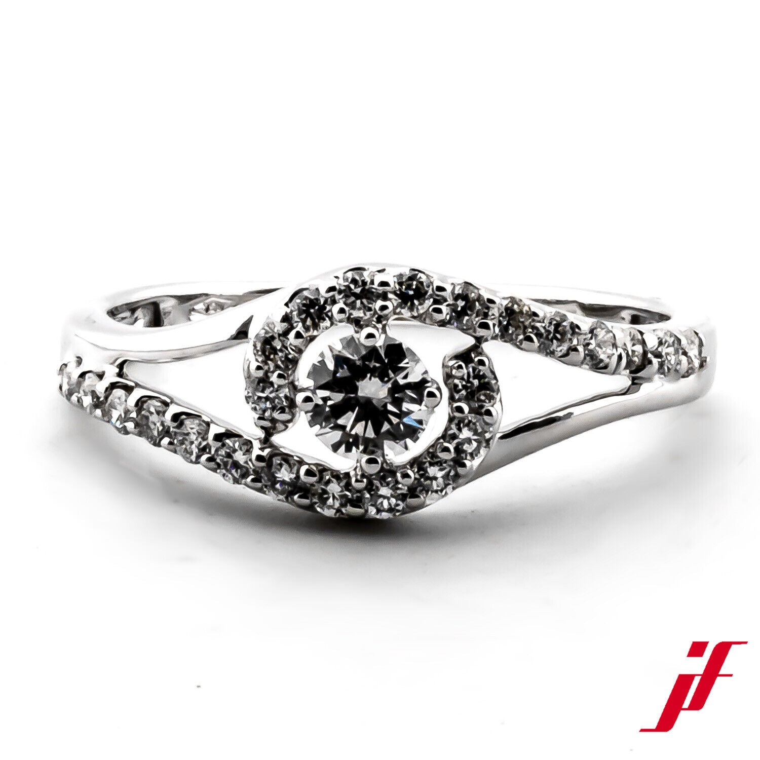 Damenring 750/18K Weißgold Diamanten Brillanten Größe 53 TOP
